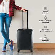 Maleta Carry On 20” Expandible Equipaje de Mano Plegable con Candado