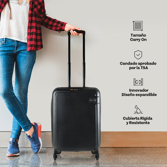 Maleta Carry On 20” Expandible Equipaje de Mano Plegable con Candado