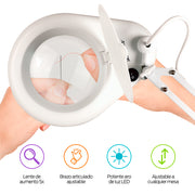 Lupa con Luz LED 5x para Escritorio con Brazo Articulado