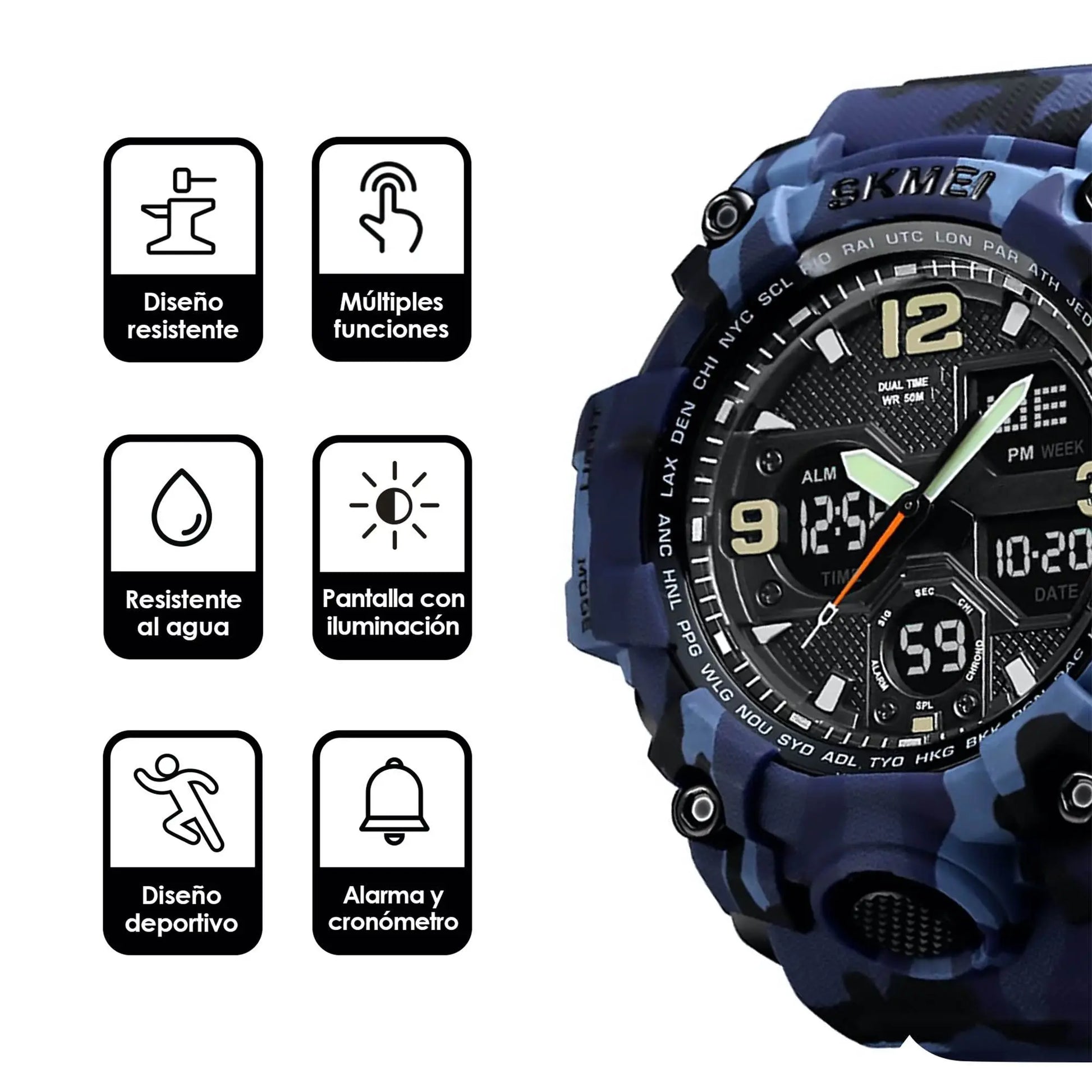 Reloj Digital y Analógico Deportivo Contra Agua 1155b Redlemon Technology México