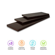 Repisas Flotantes Madera 3 Pz 30x15, 40x15 y 50x15 cm Redlemon Technology México