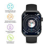 Smartwatch Pantalla Táctil AMOLED 1.96” con Funciones de Salud IP67
