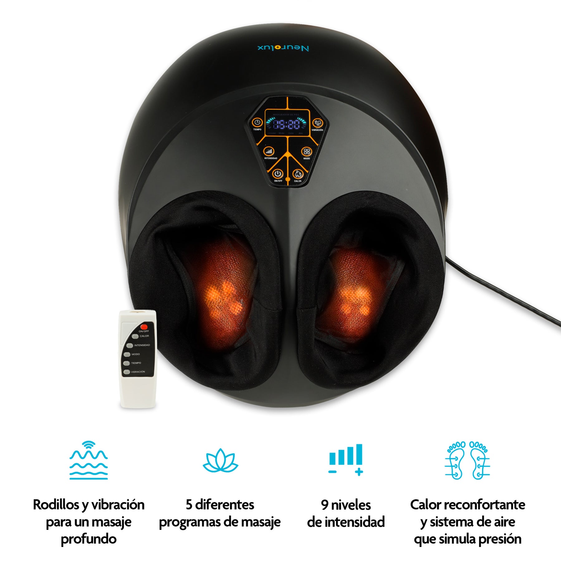 Masajeador Eléctrico de Pies con Calor y Compresión de Aire — vista complementaria