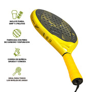 Pala de Pádel Premium con Funda, Pelotas y Grip, Raqueta para todos los Niveles