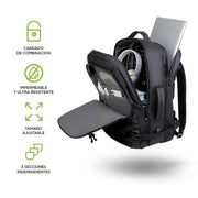 Mochila de Viaje para Laptop Expandible Impermeable Antirrobo - Redlemon