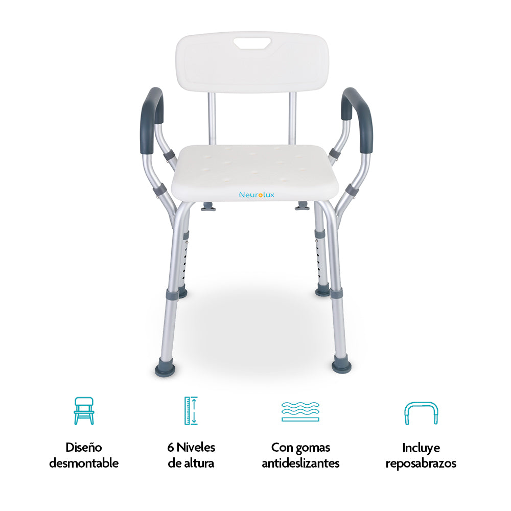 Silla para Regadera Ajustable con Respaldo, Soporta 150 kg — vista complementaria