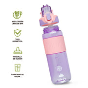 Termo para Agua (2 Pz.) de Tritán Indestructible 600 ml con Tapa Hermética