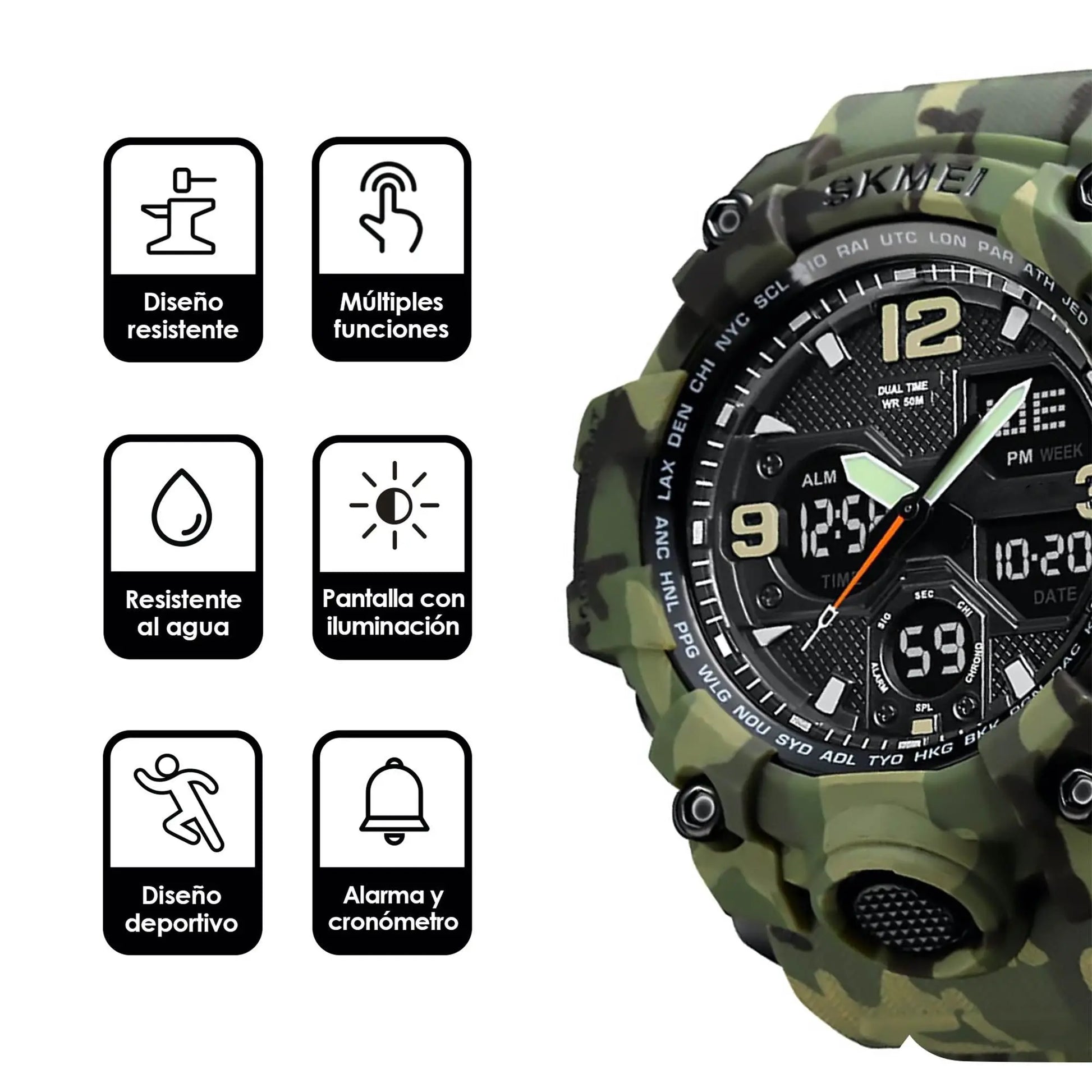 Reloj Digital y Analógico Deportivo Contra Agua 1155b Redlemon Technology México