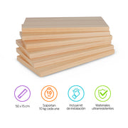 Repisas Flotantes de Madera 6 Piezas de 30x15 cm Redlemon Technology México