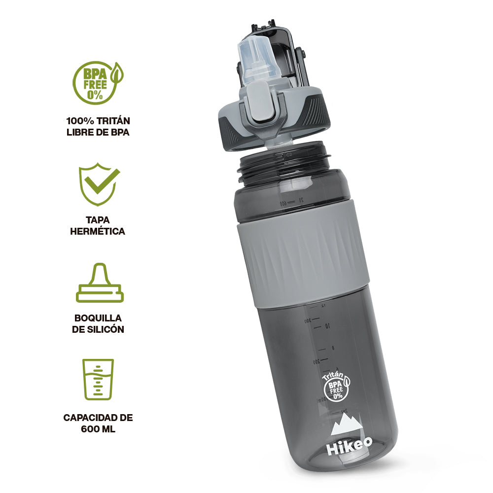 Termo para Agua (2 Pz.) de Tritán Indestructible 600 ml con Tapa Hermética