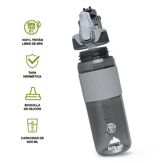 Termo para Agua (2 Pz.) de Tritán Indestructible 600 ml con Tapa Hermética