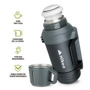 Termo de Acero Inoxidable 1.6 L con Taza y Correa HIKEO — vista complementaria