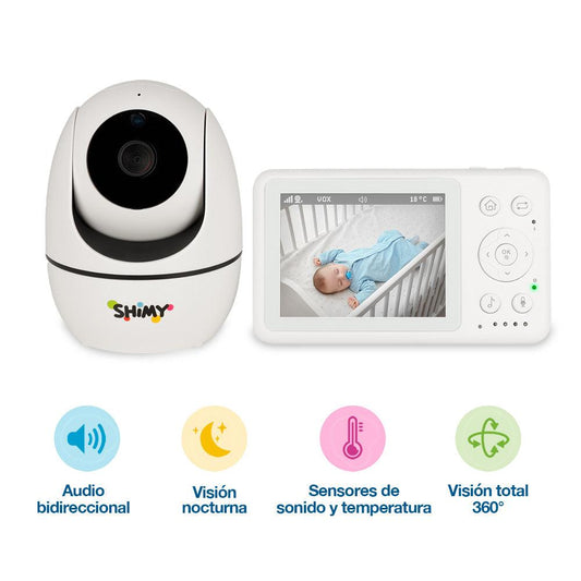 Monitor para Bebé con Cámara 360° Control Remoto y Pantalla 3.2” a Color