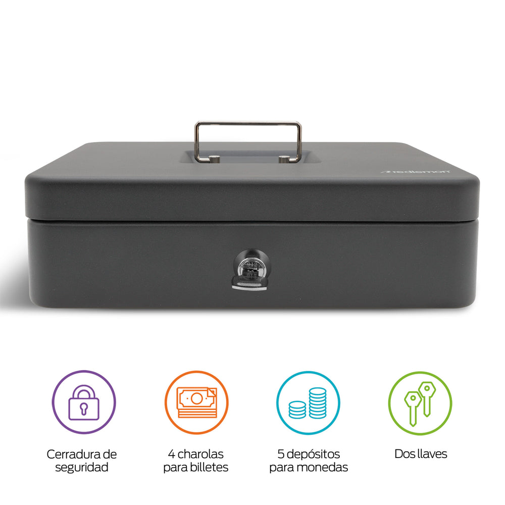 Caja Portátil para Dinero con Charola y 2 Llaves — vista complementaria
