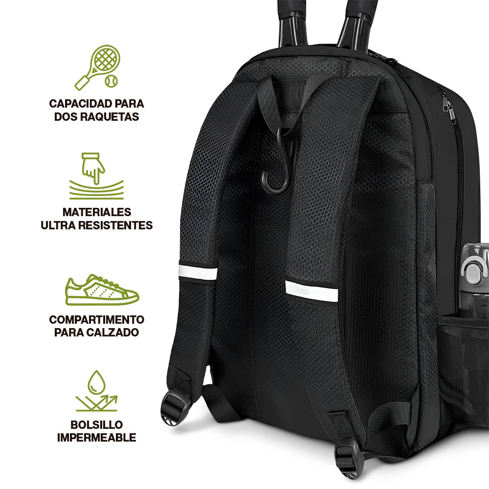 Mochila para Tenis para 2 Raquetas, Calzado y Ropa Húmeda