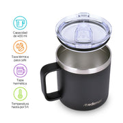 Taza Térmica de Acero Inox. con Tapa Hermética (400 ml) Redlemon Technology México