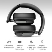 Audífonos Bluetooth 5.4 con Cancelación Activa de Ruido AKANE — componentes incluidos