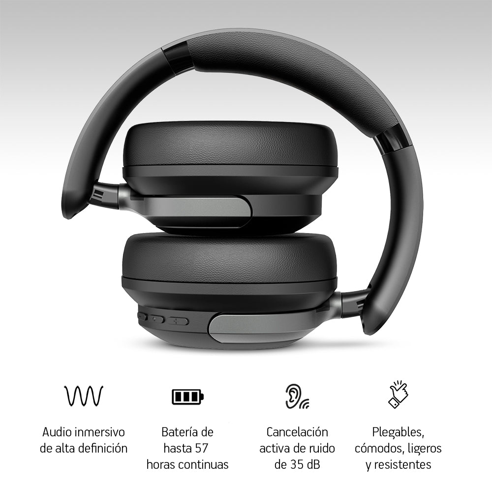 Audífonos Bluetooth 5.4 con Cancelación Activa de Ruido AKANE — componentes incluidos