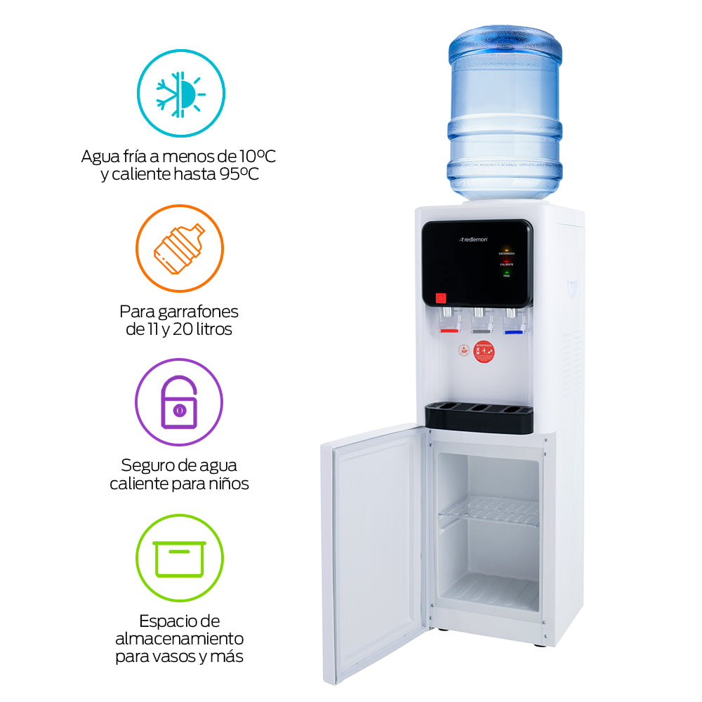 Dispensador Redlemon con tres temperaturas, seguro infantil y gabinete