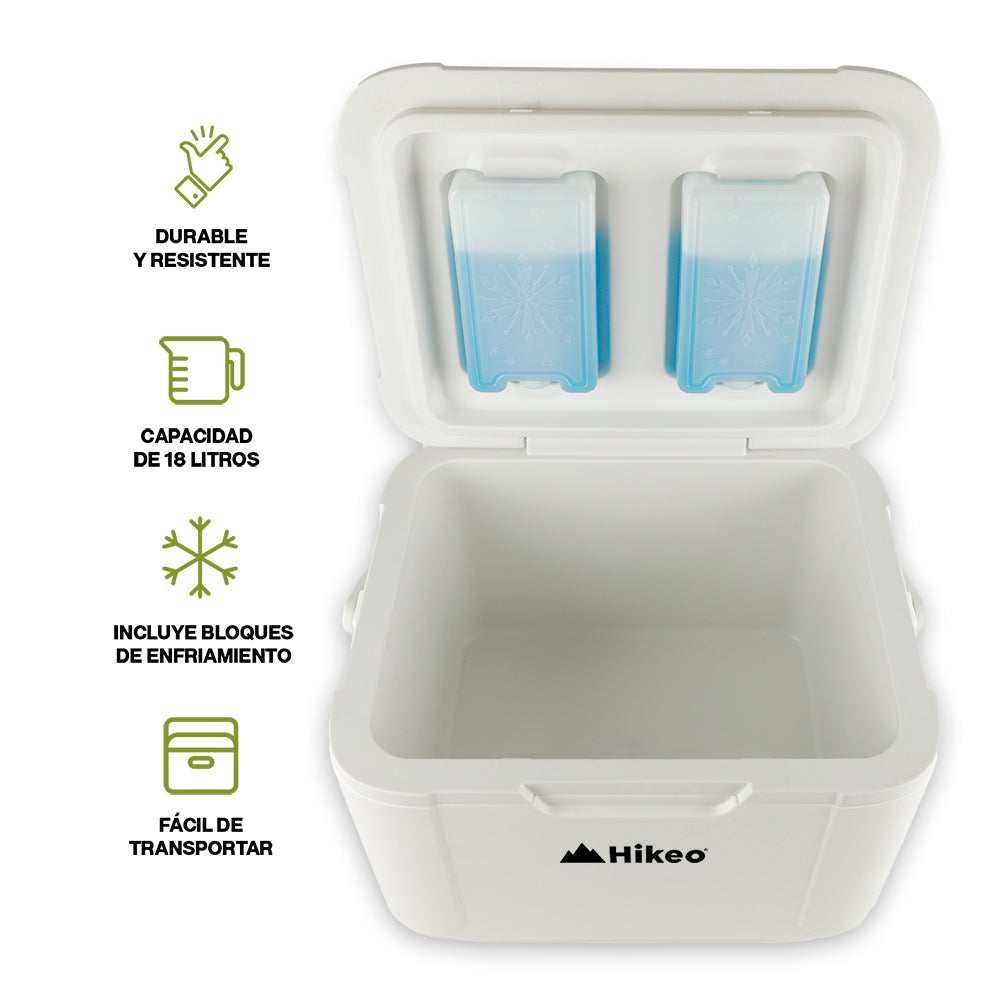 Hielera Rígida de 18 L para 28 Latas con Bloques Fríos HIKEO — vista complementaria
