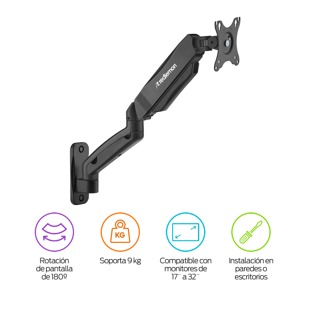 Soporte de Pared Articulado para Monitor de 17 a 32 Pulgadas — vista complementaria