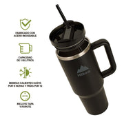 Termo para Agua y Café de Viaje Acero Inox. Doble Pared 1.2 Litros Hikeo - Redlemon