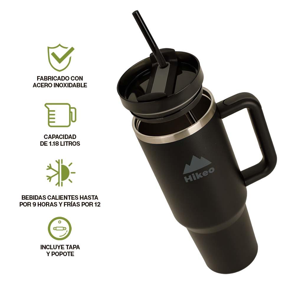 Termo para Agua y Café de Viaje Acero Inox. Doble Pared 1.2 Litros Hikeo - Redlemon
