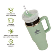 Termo para Agua y Café de Viaje Acero Inox. Doble Pared 1.2 Litros Hikeo - Redlemon