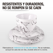Vajilla de Melamina 12 Piezas Resiste Caídas 4 Personas Casa Litus Redlemon Technology México