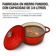 Olla Dutch Oven de Hierro Fundido Esmaltado 3.9 L Roja — detalle del producto