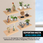Repisas Flotantes de Madera 6 Piezas de 30x15 cm Redlemon Technology México