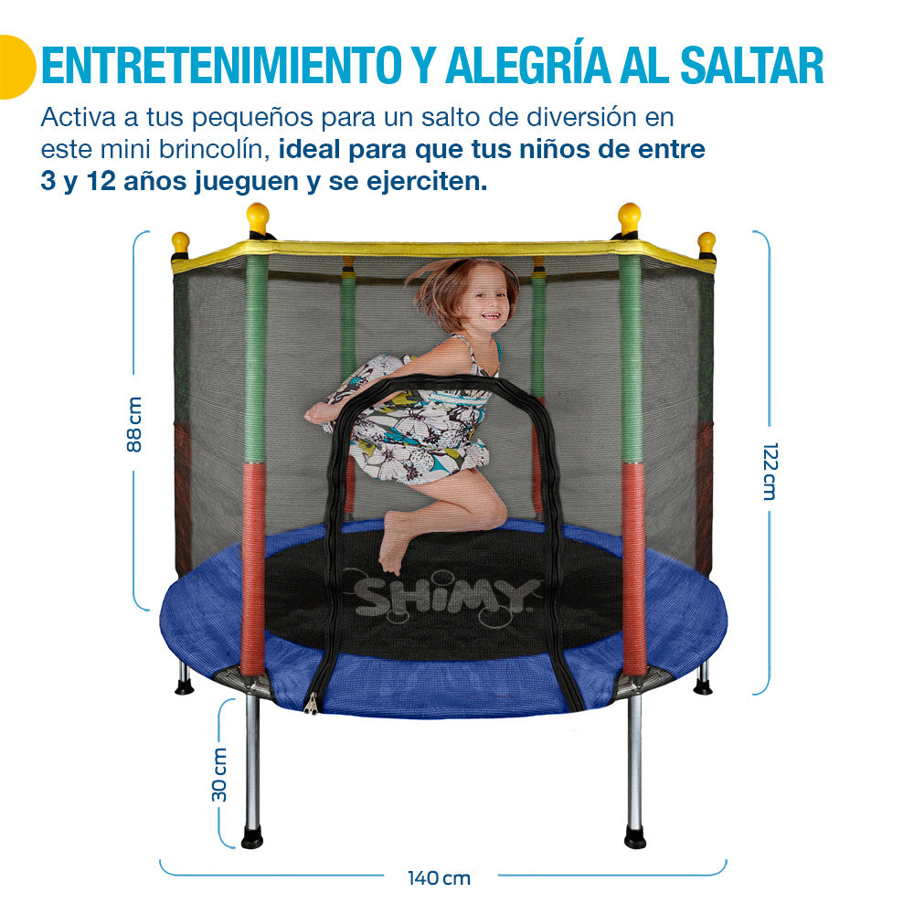 Medidas del brincolín Shimy de 140 cm de diámetro y 162 cm de alto