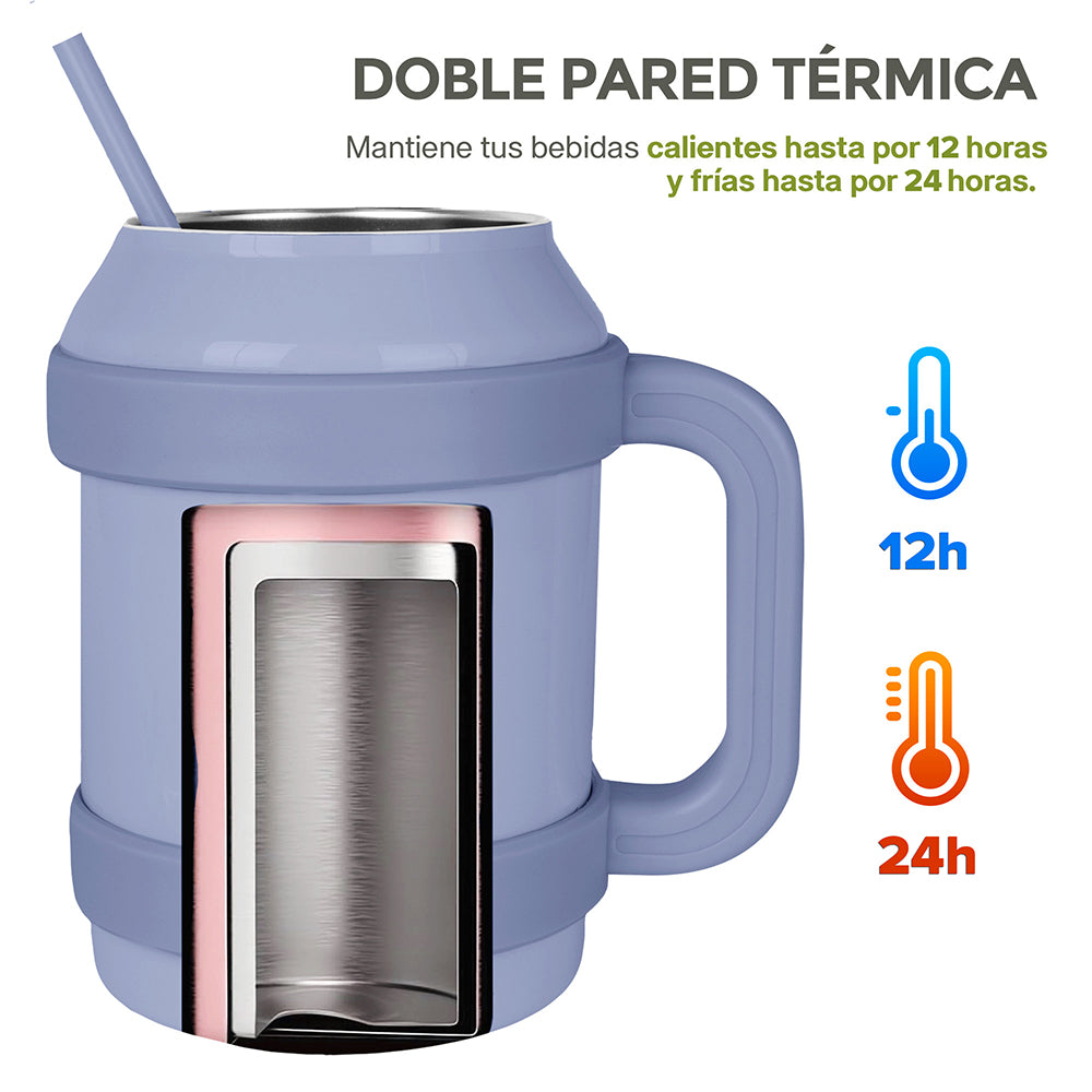 Termo de Acero Inoxidable 1.5 L con Popote y Asa HIKEO — vista adicional 19