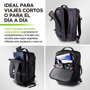 Mochila de Viaje para Laptop Expandible Impermeable Antirrobo - Redlemon