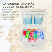 Hielera Rígida de 18 L para 28 Latas con Bloques Fríos HIKEO — detalle del producto
