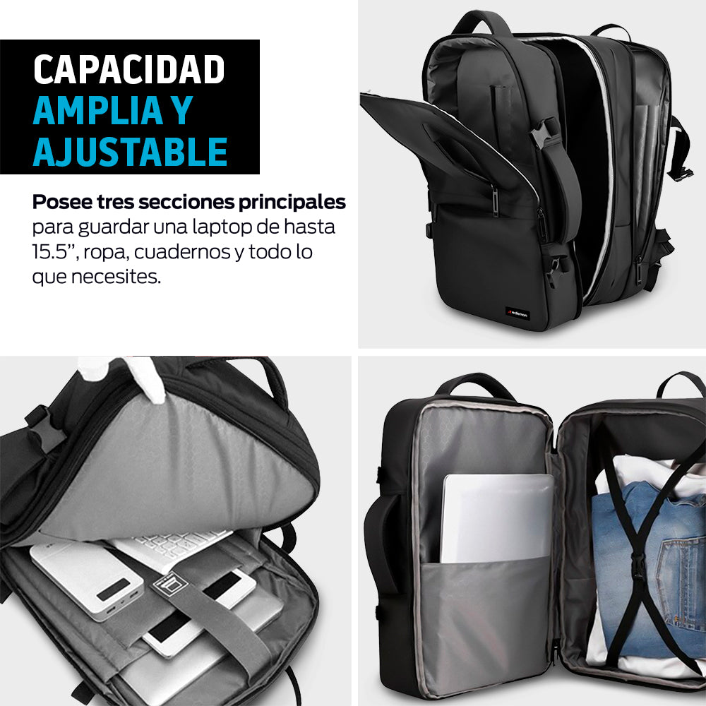 Mochila para Laptop Antirrobo Extra Grande con Puerto USB Redlemon Technology México