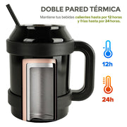 Termo de Acero Inoxidable 1.5 L con Popote y Asa HIKEO — detalle del producto