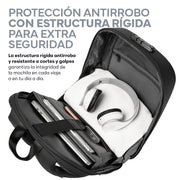 Mochila para Laptop 17” Ejecutiva Antirrobo con Cubierta Rígida Impermeable