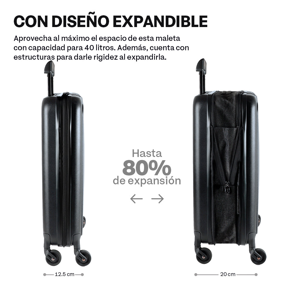 Maleta Carry On 20” Expandible Equipaje de Mano Plegable con Candado
