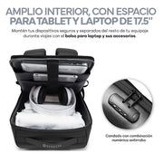 Mochila para Laptop de 17.5 Pulgadas, 25 L con Candado USB — detalle del producto