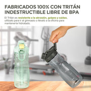 Termo para Agua de Tritán indestructible Doble Boquilla 2 Pz. 900 ml