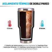 Termo y Vaso Térmico Acero Inoxidable 2 Popotes 800 ml Redlemon Technology México