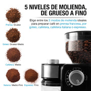 Molino de Café Eléctrico de 190 g con 18 Niveles de Molienda — detalle del producto