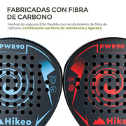 2 Palas de Pádel con Fundas, Pelotas y Grips. Raquetas de Fibra de Carbono - Redlemon