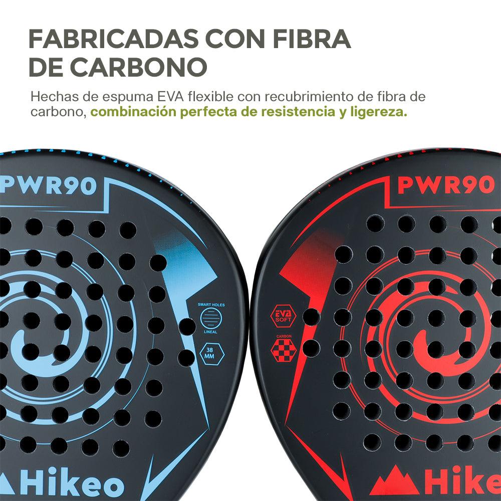 2 Palas de Pádel con Fundas, Pelotas y Grips. Raquetas de Fibra de Carbono - Redlemon
