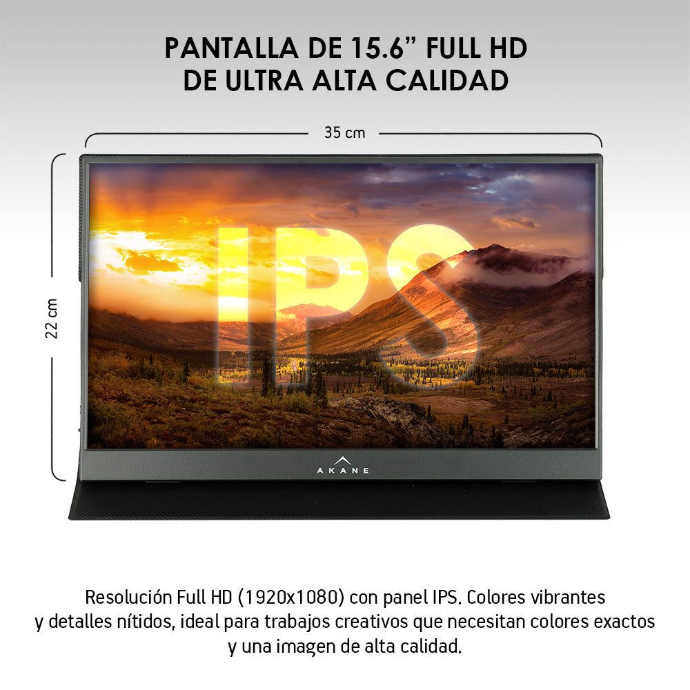 Monitor Portátil Full HD 15.6” para Laptop Celular y Consolas