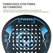Pala de Pádel con Funda, 3 Pelotas y Grip, Raqueta de Fibra de Carbono - Redlemon