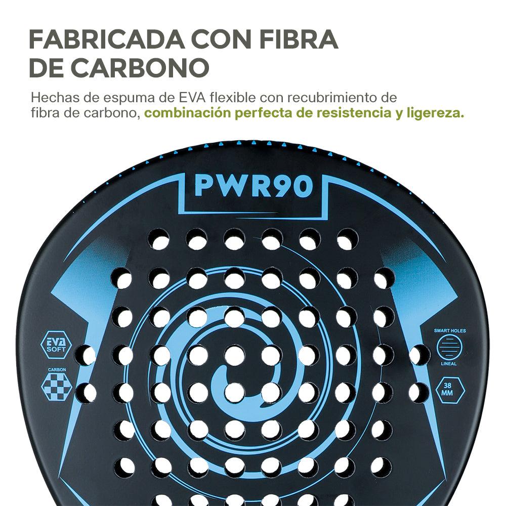 Pala de Pádel con Funda, 3 Pelotas y Grip, Raqueta de Fibra de Carbono - Redlemon