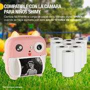 10 Rollos de Papel Térmico para Cámara Digital Shimy SKU 84132 (57mm)