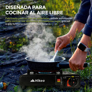 Parrilla de Gas Portátil para Camping para Cartuchos de Gas Butano con Estuche